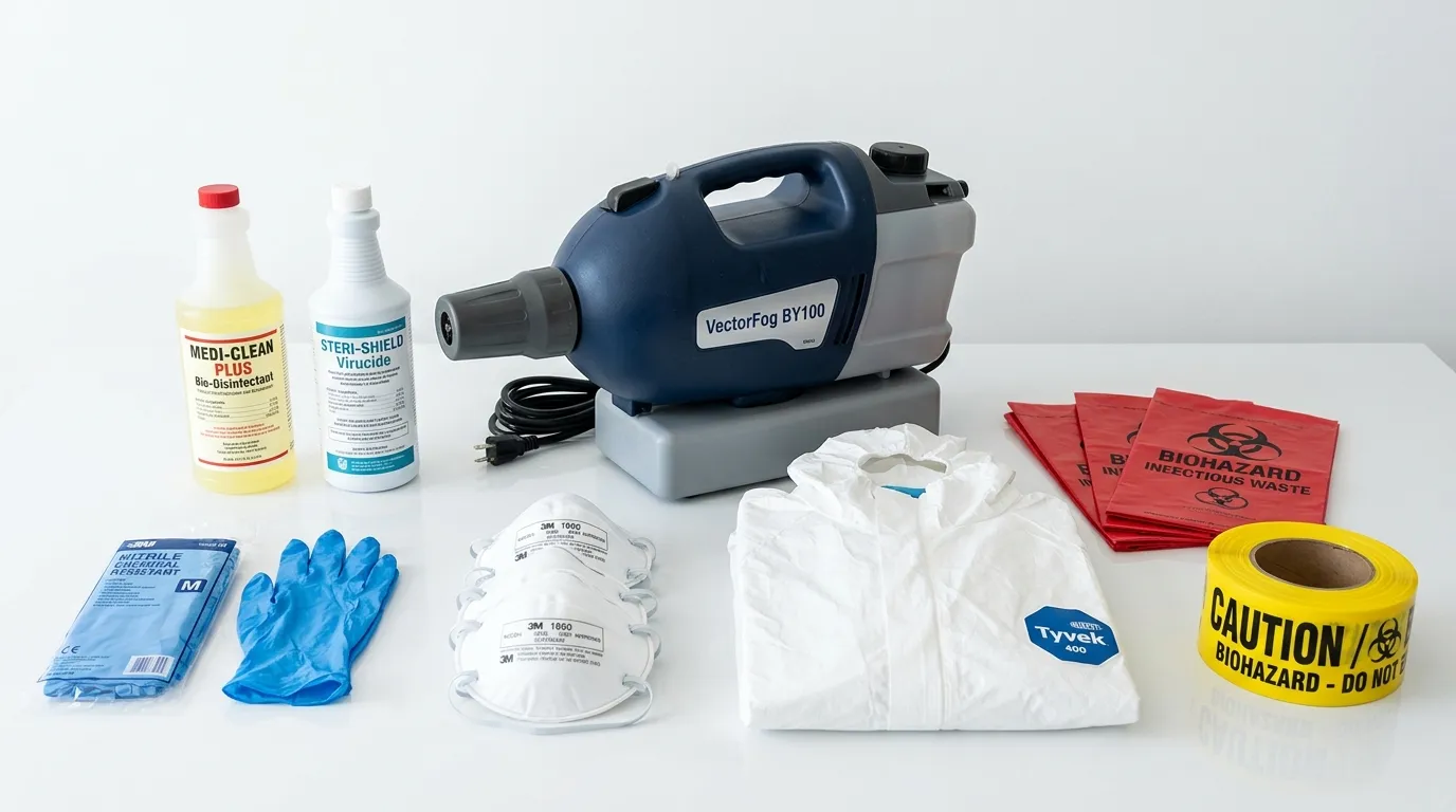 Professional biohazard remediation crew working in Chicopee